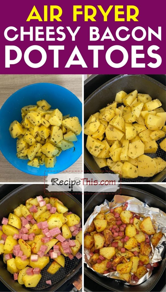 air fryer cheese and bacon potatoes