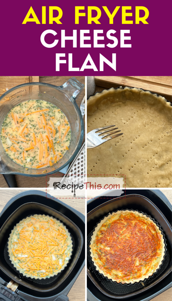 air fryer cheese flan step by step