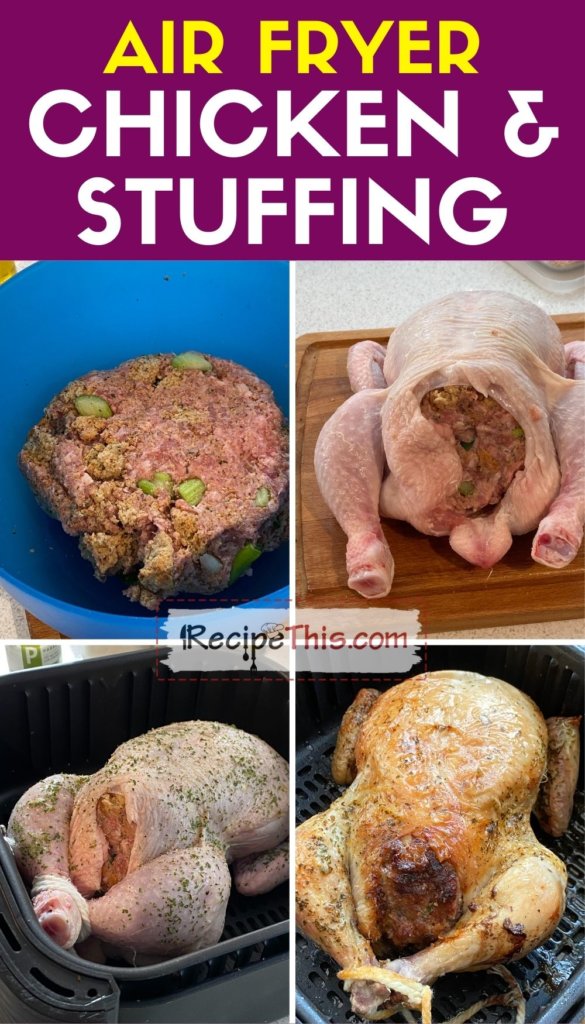 air fryer chicken and stuffing step by step