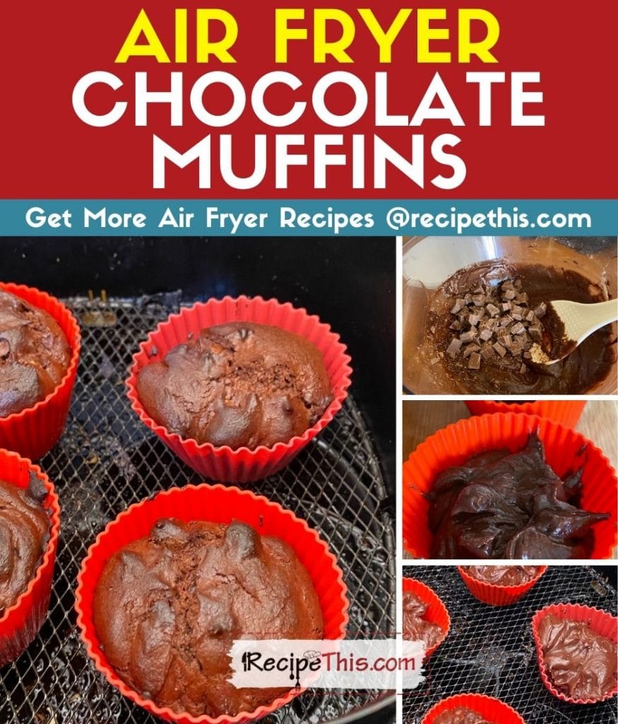 air fryer chocolate muffins step by step
