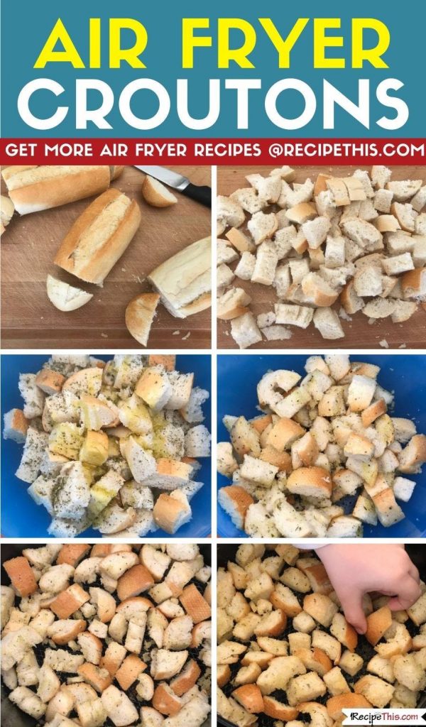 air fryer croutons step by step
