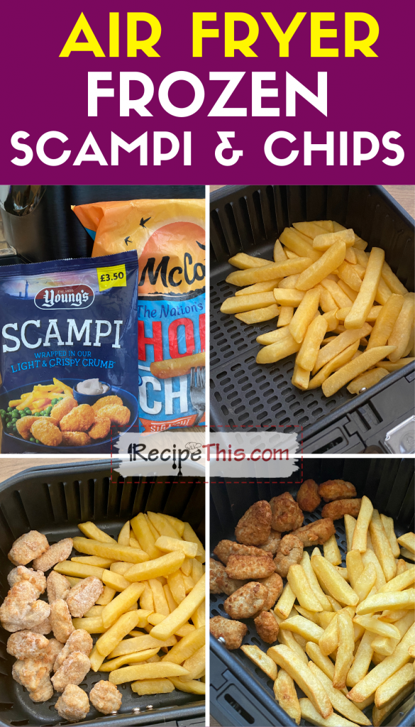 air fryer frozen scampi and chips step by step