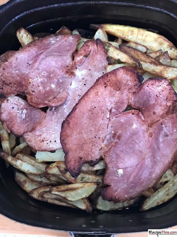 air fryer gammon and chips