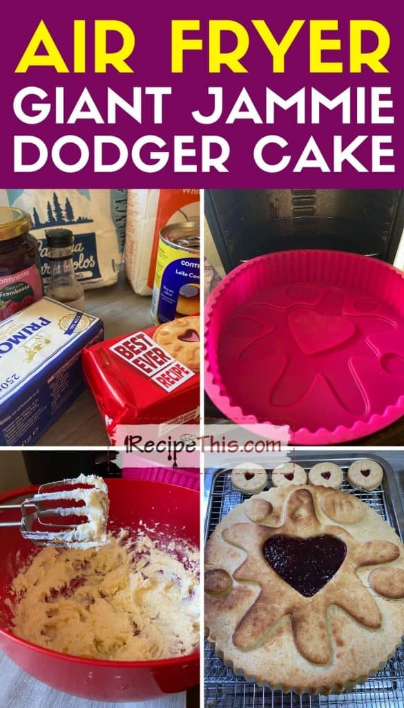 air fryer giant jammie dodger cake step by step