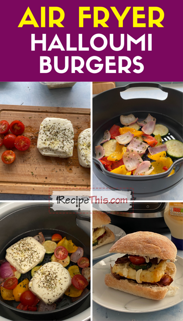 air fryer halloumi burgers step by step