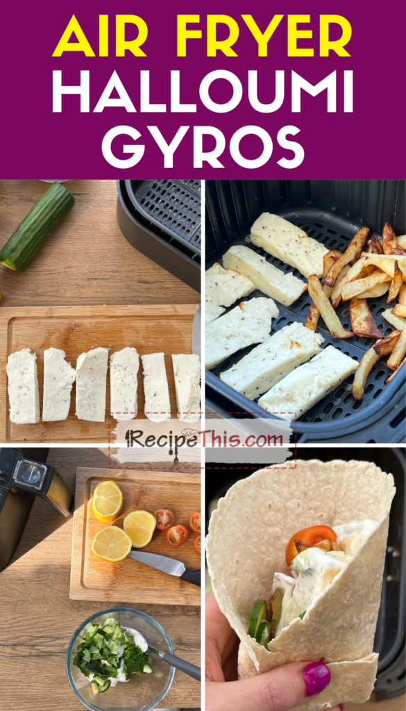 air fryer halloumi gyros step by step