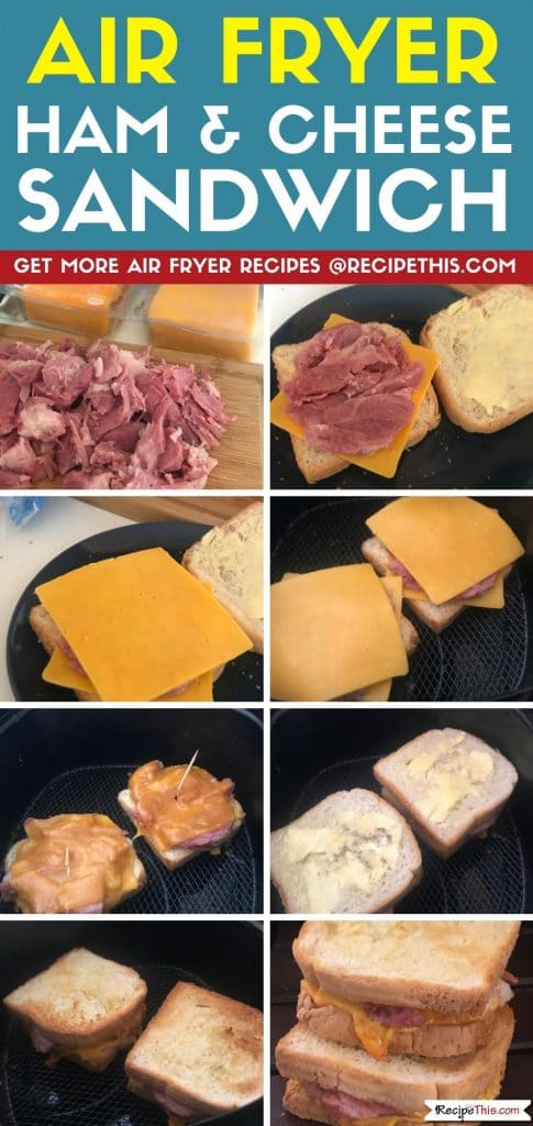 air fryer ham and cheese sandwich step by step