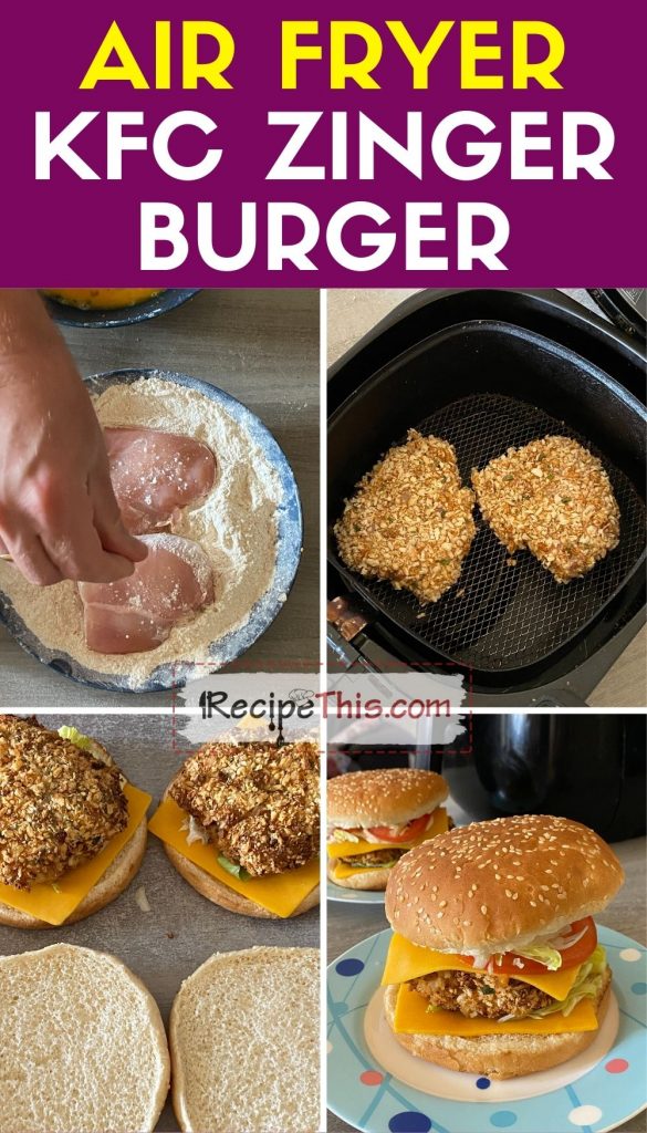 air fryer kfc zinger burger step by step