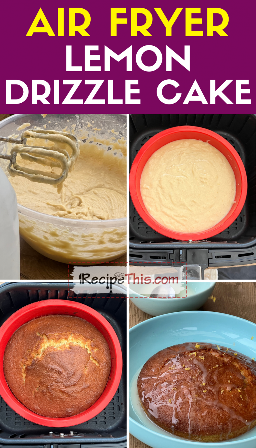 Recipe This Air Fryer Round Lemon Drizzle Cake