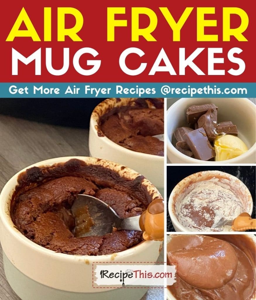 air fryer mug cakes step by step
