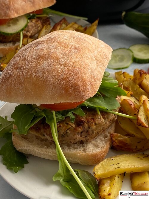 air fryer pork and apple burgers