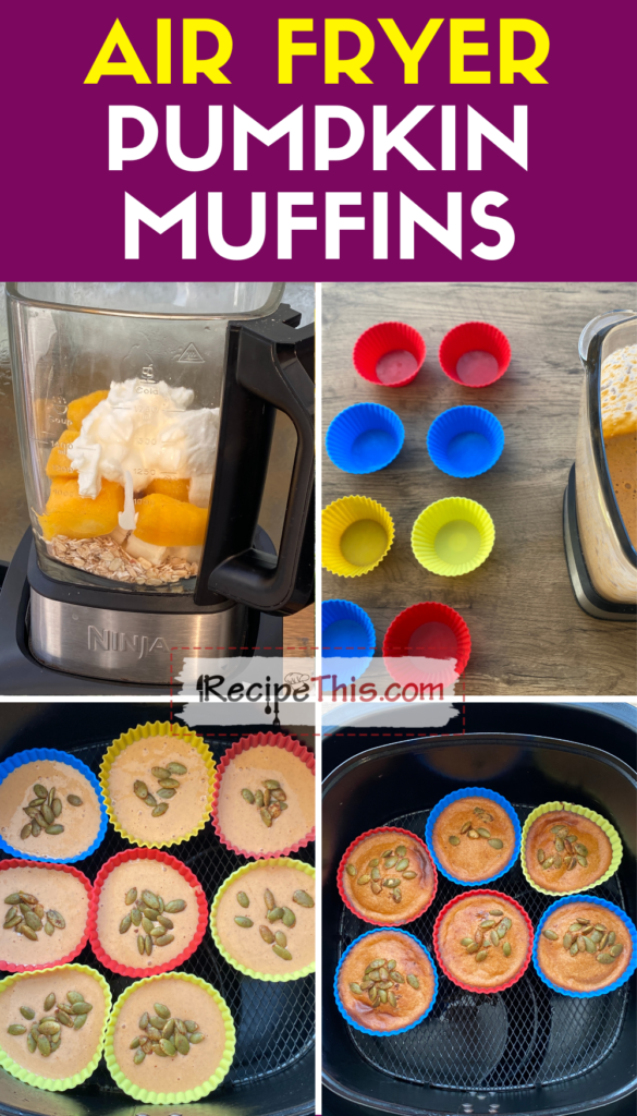 air fryer pumpkin muffins step by step