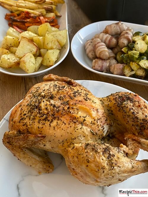 1-Hour Air Fryer Rotisserie Chicken (How To Air Fry A Whole Chicken!) -  Scrummy Lane