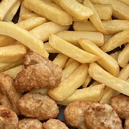 air fryer scampi and chips