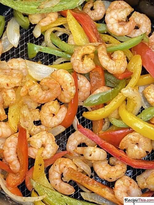 air fryer shrimp fajitas