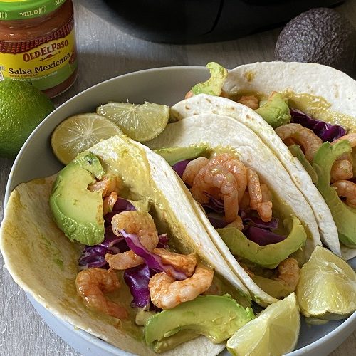 air fryer shrimp tacos