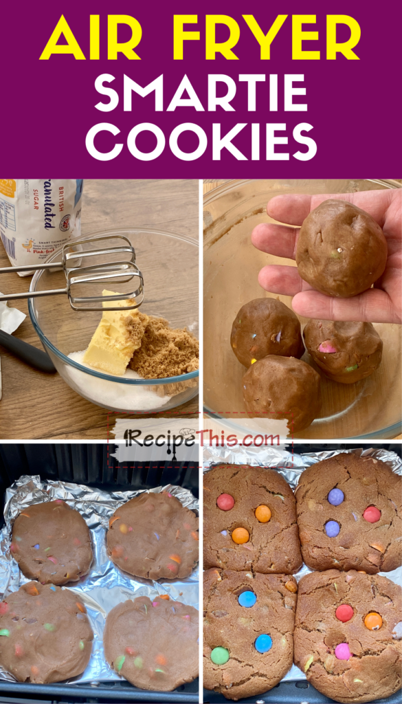 air fryer smartie cookies step by step