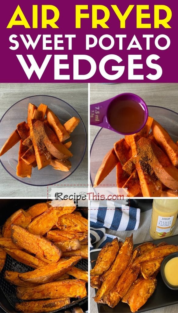 air fryer sweet potato wedges step by step