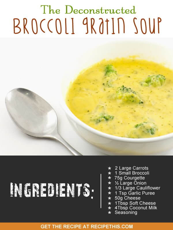 "broccoli gratin soup maker recipe"