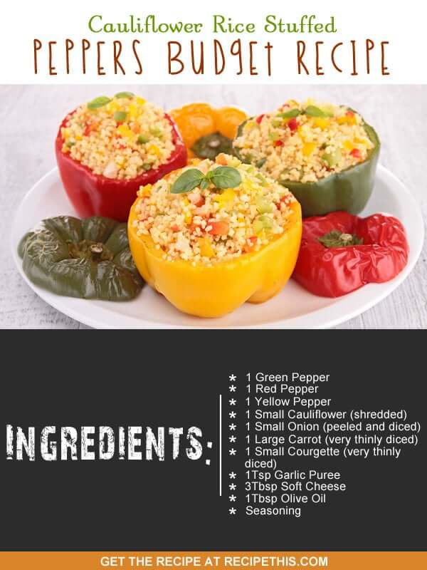 Cauliflower Rice Stuffed Peppers Budget Recipe