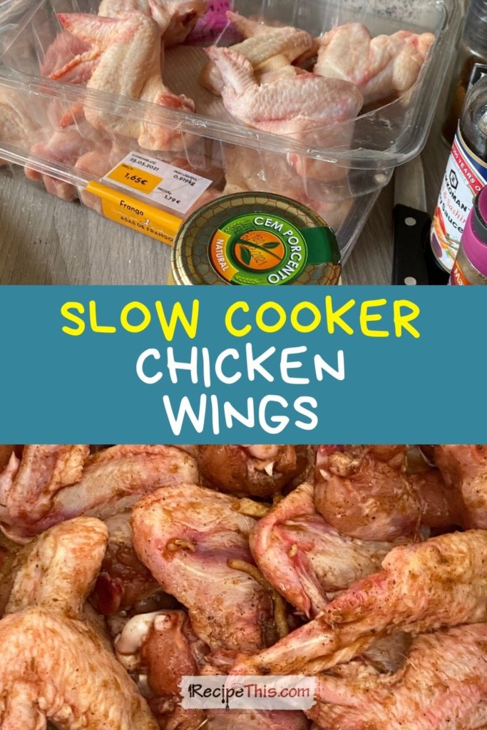 slow cooker of chicken wings