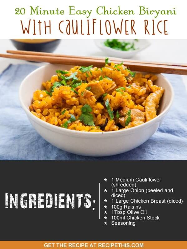 "chicken biryani with cauliflower rice"
