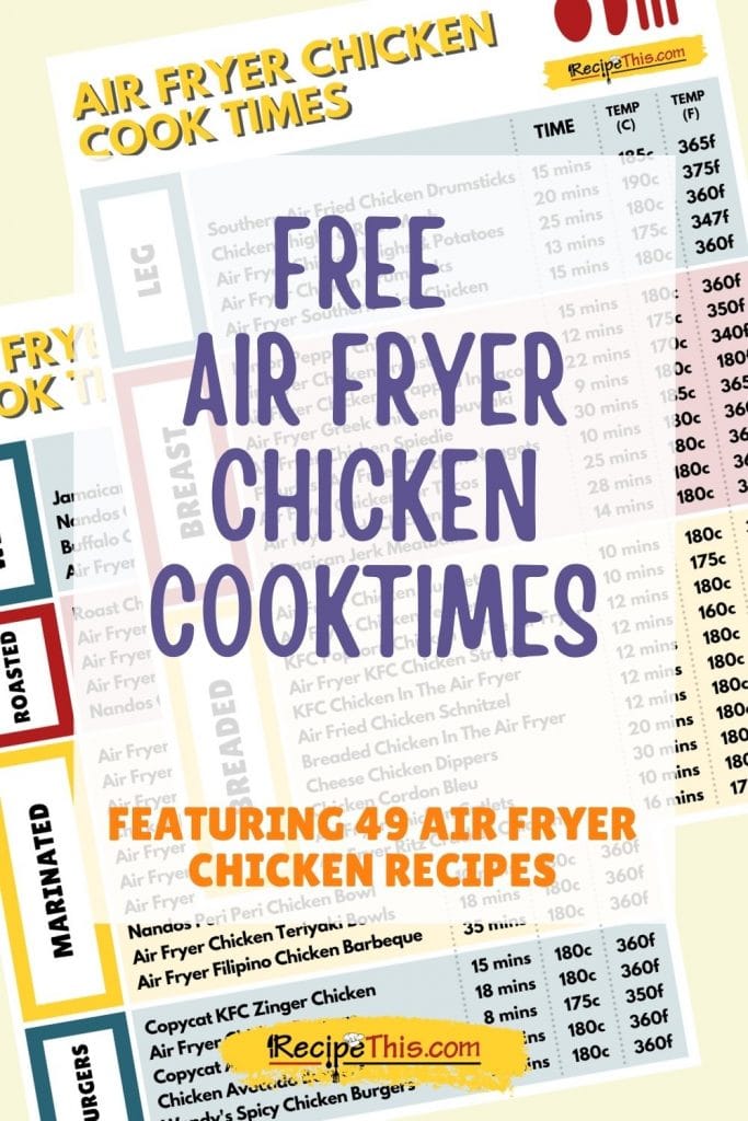 free air fryer chicken cook times