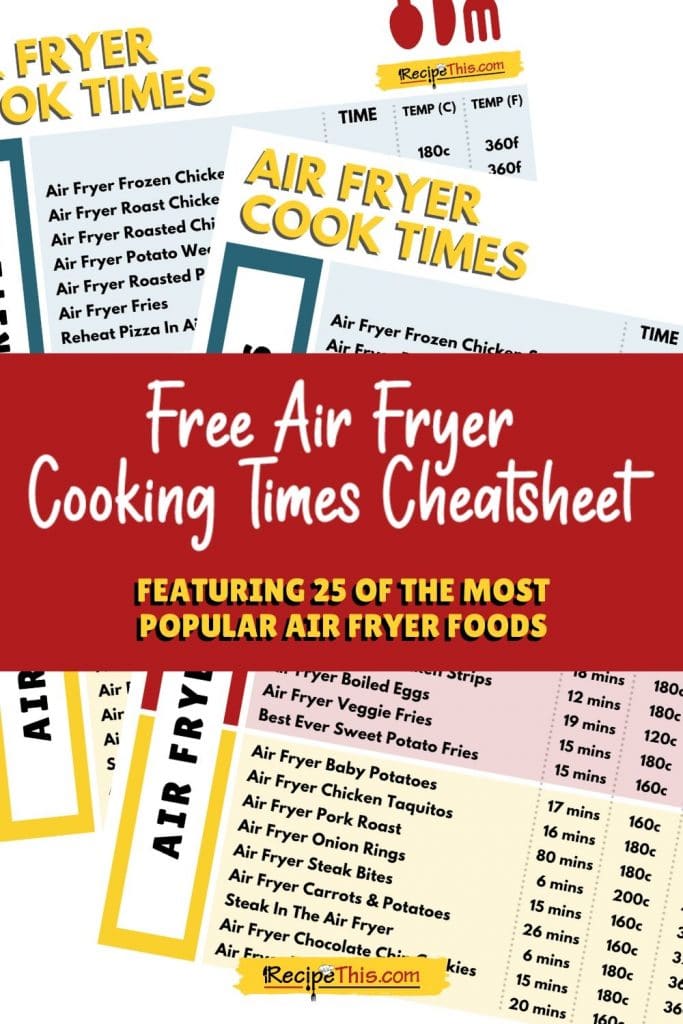 free air fryer cooking times cheatsheet
