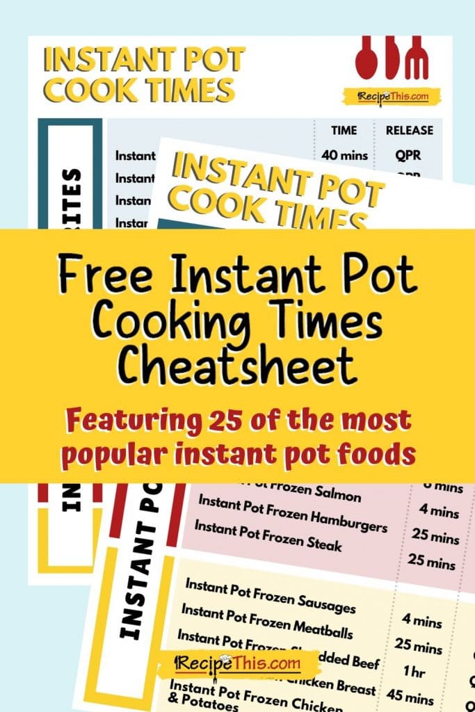 Printable Instant Pot Cooking Times Charts [PDF] - Simmer to Slimmer