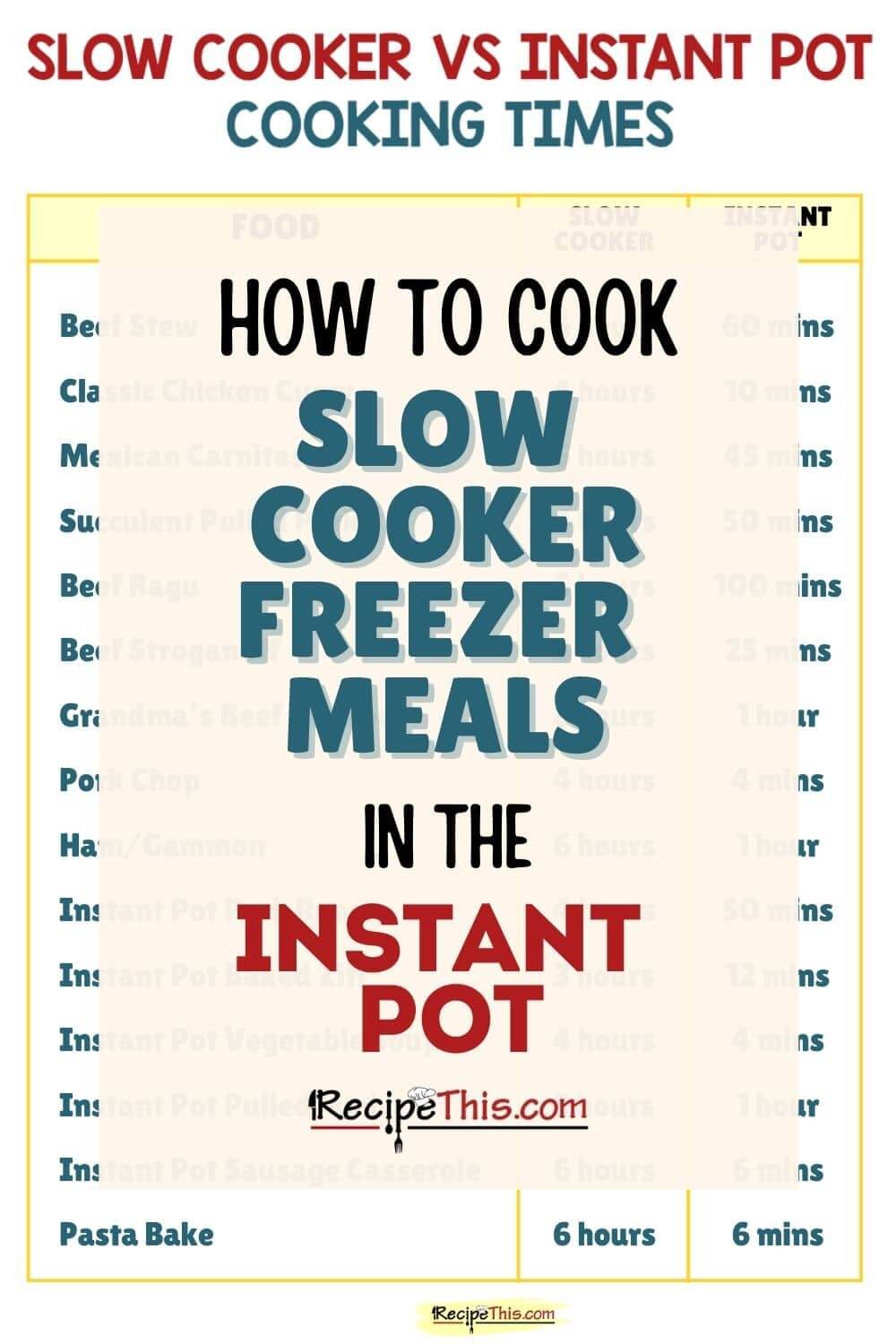 how to cook slow cooker freezer meals in the instant pot