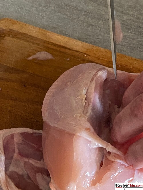 how to cut breast off the whole chicken