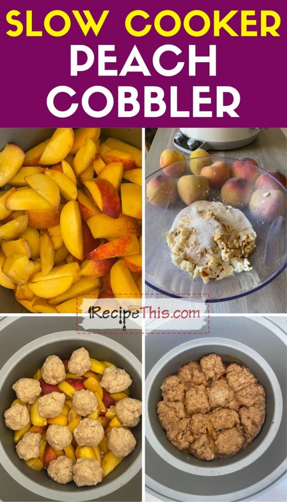 how to make slow cooker peach cobbler