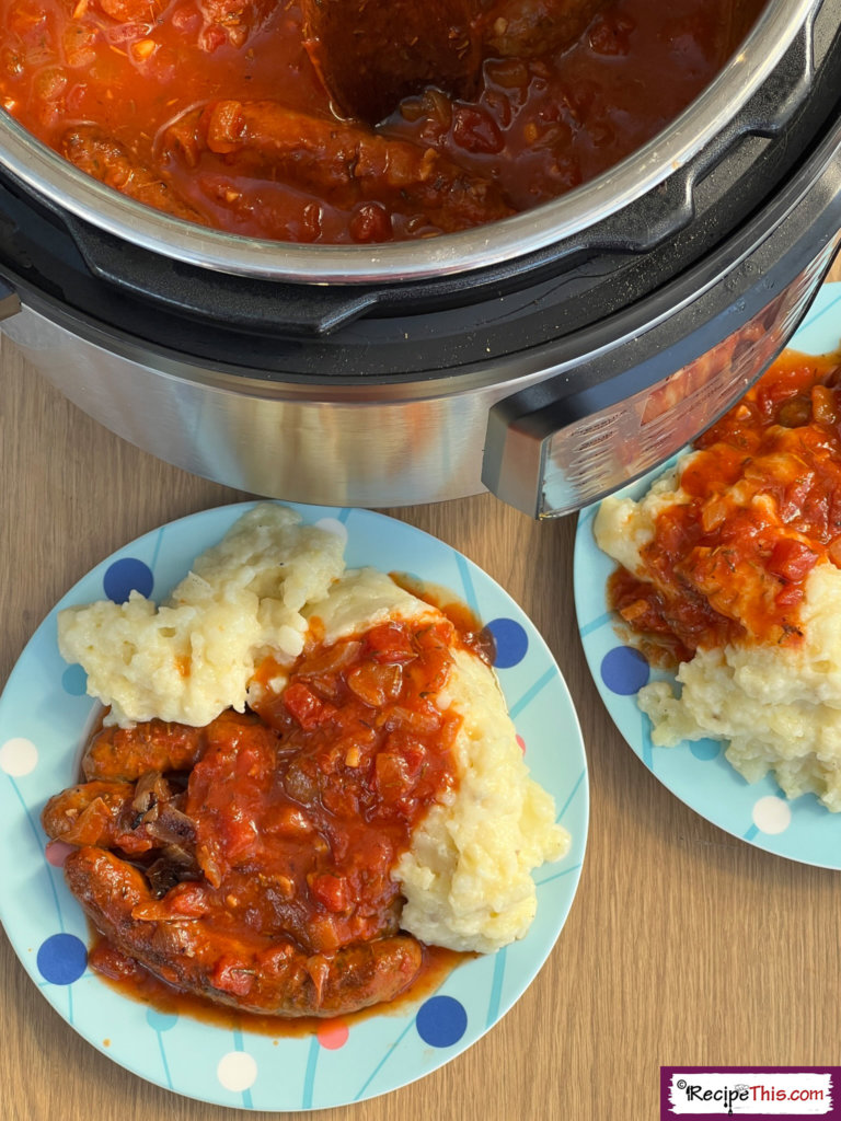 instant pot bangers and mash