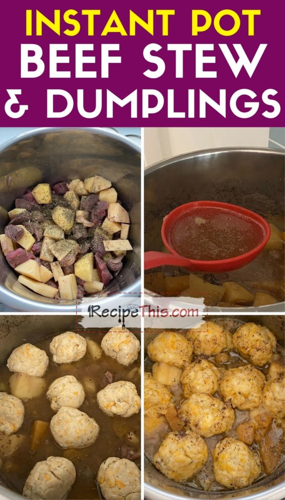 instant pot beef stew and dumplings step by step