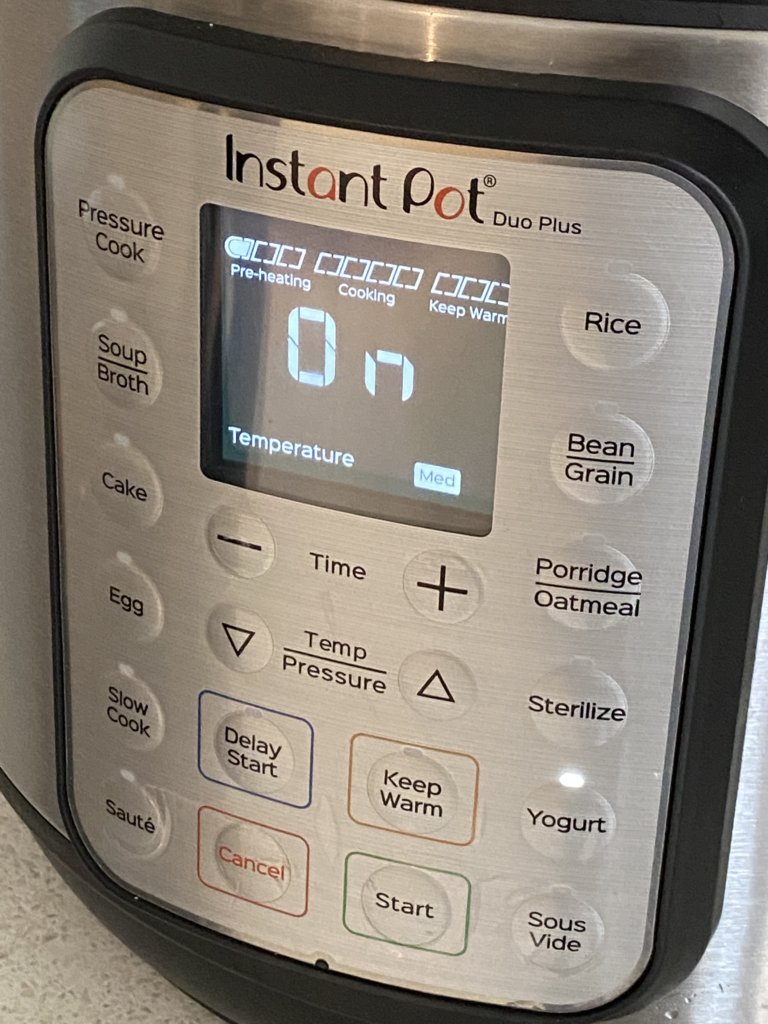 Buttons on instant online pot