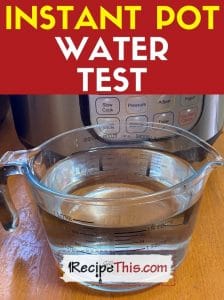 instant pot water test at recipethis.com