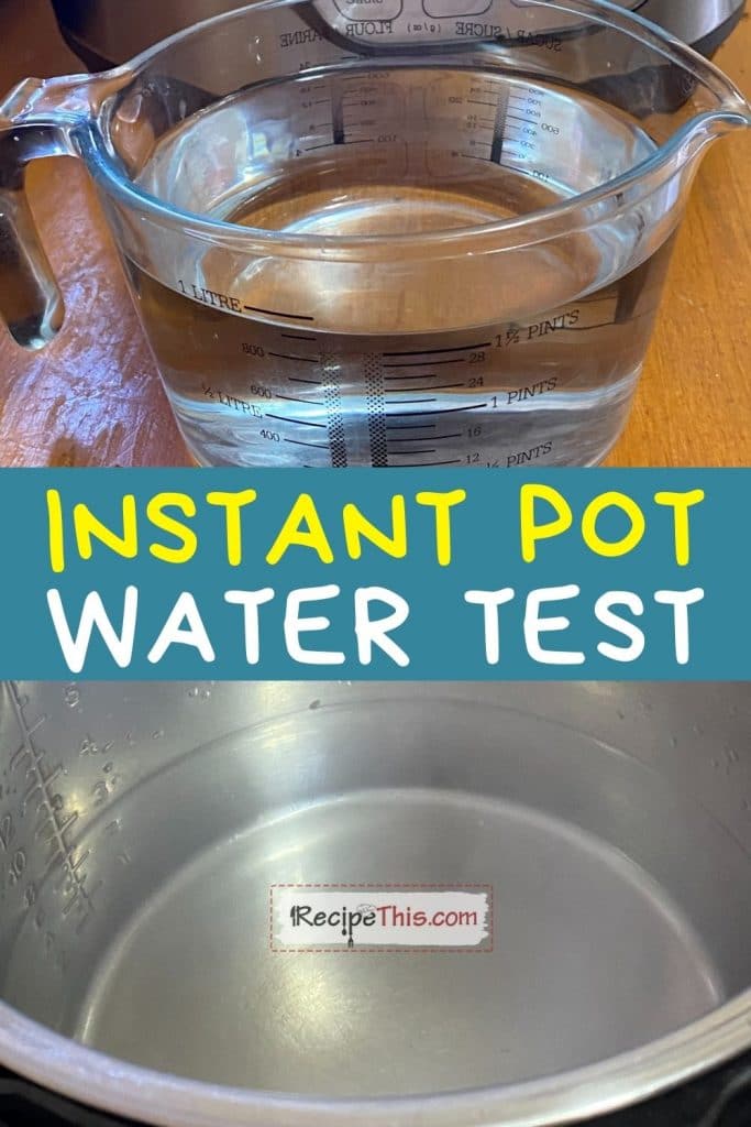 instant pot water test recipe