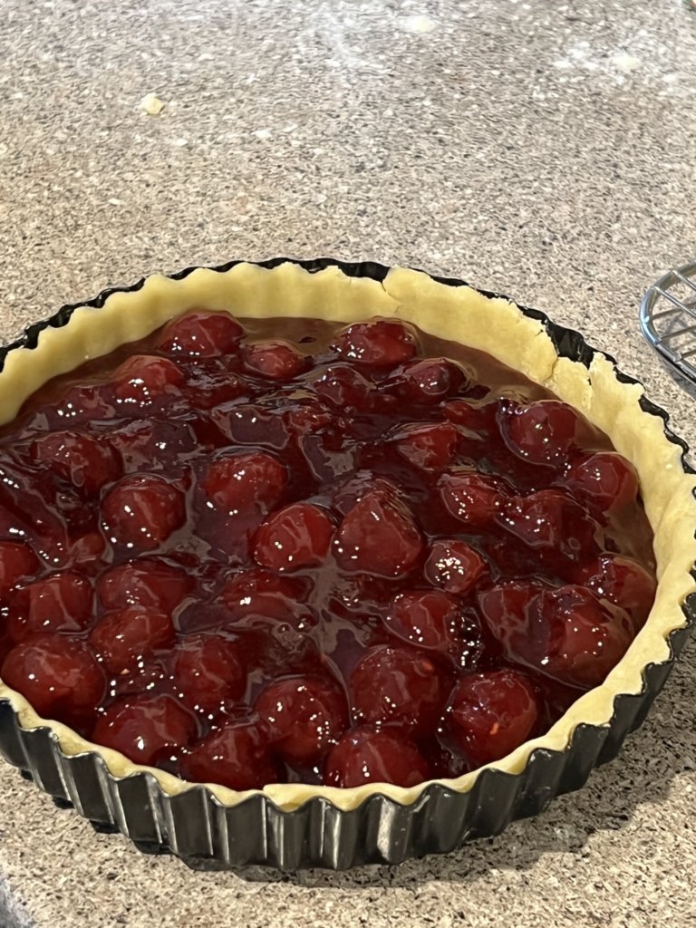 overfilled cherry pie