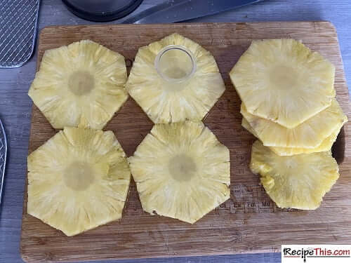 pineapple slices on board
