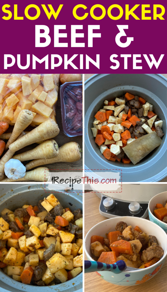 slow cooker beef and pumpkin stew step by step