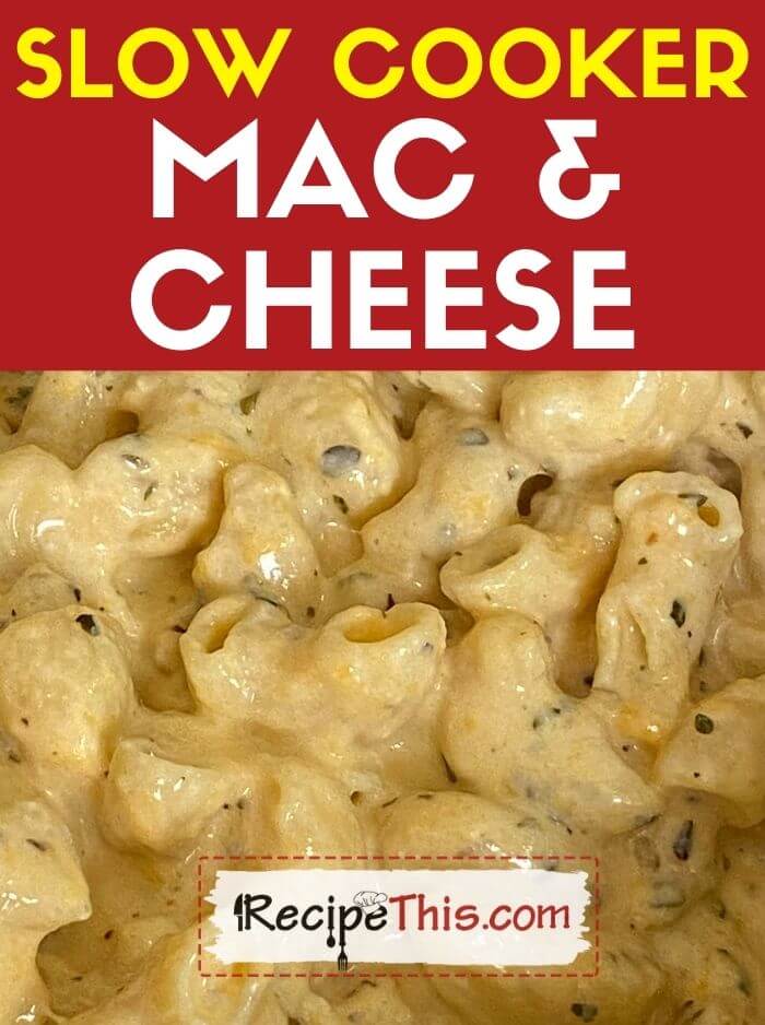 slow cooker mac and cheese at recipethis.com