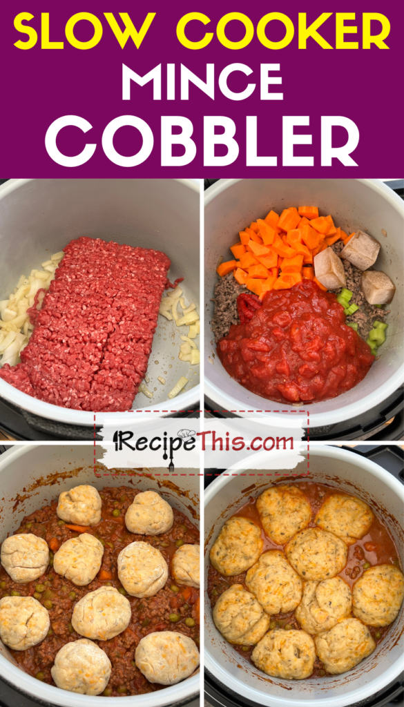 slow cooker mince cobbler step by step