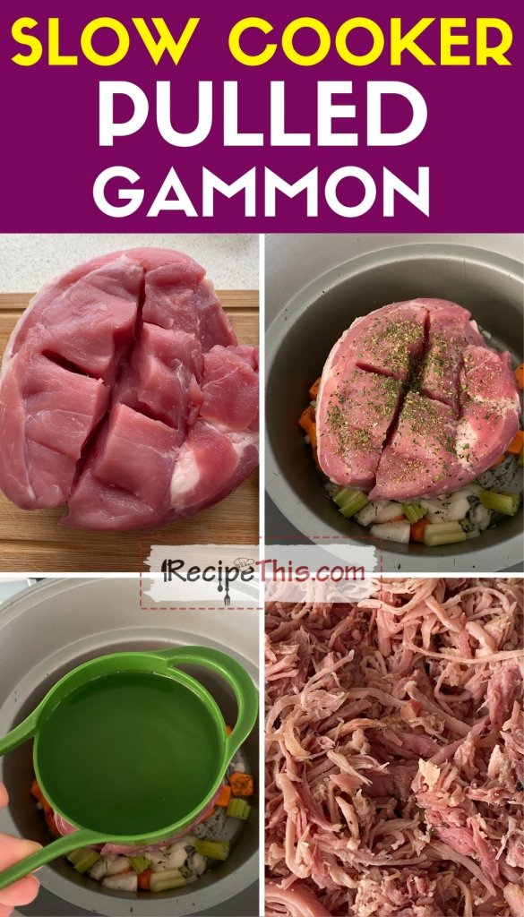 slow cooker pulled gammon step by step