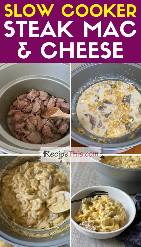 Slow Cooker Steak Mac and Cheese step by step