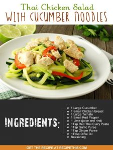 "cucumber noodles and thai chicken"
