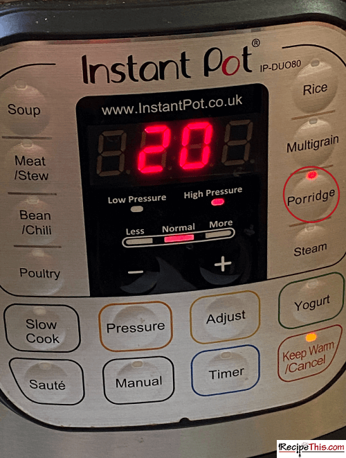 Instant pot oatmeal online setting