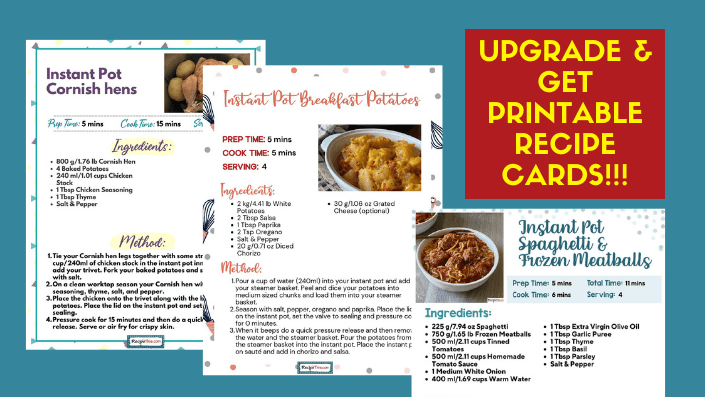 upgrade and get recipe cards for 101 ip