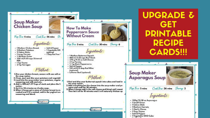 upgrade and get recipe cards soup maker