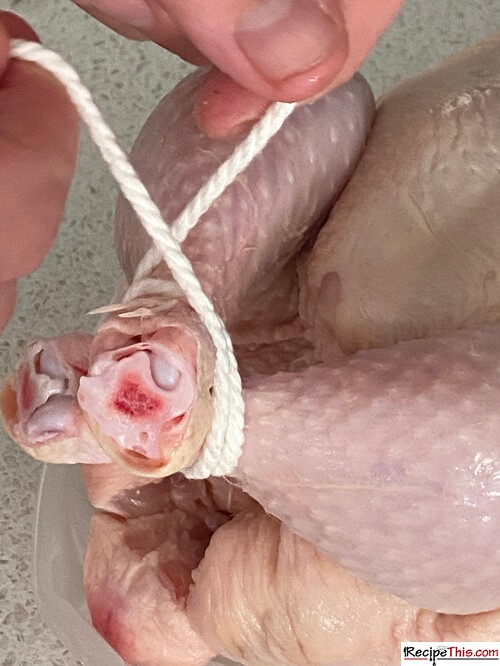 whole chicken tie up the legs